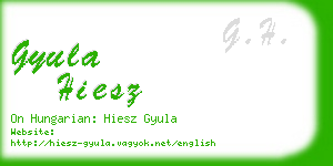 gyula hiesz business card